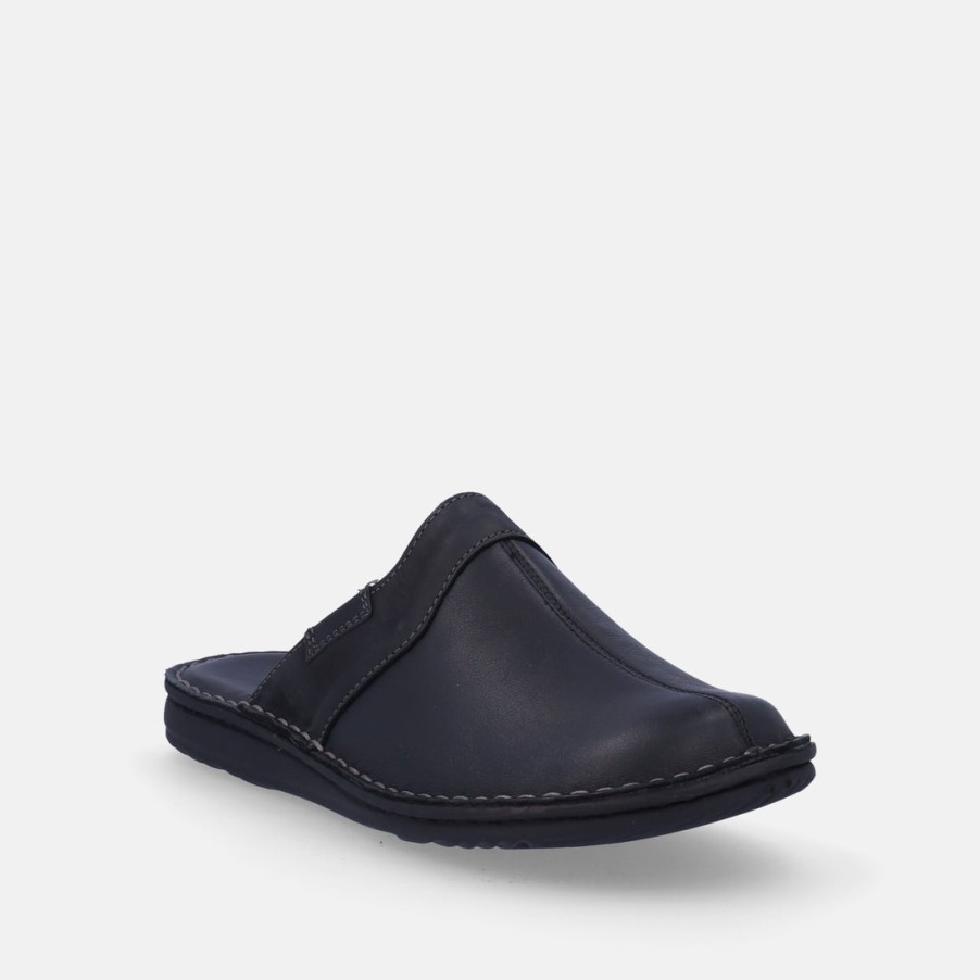 Man LEWISTONE | Lewistone Men'S Leather Home Slippers